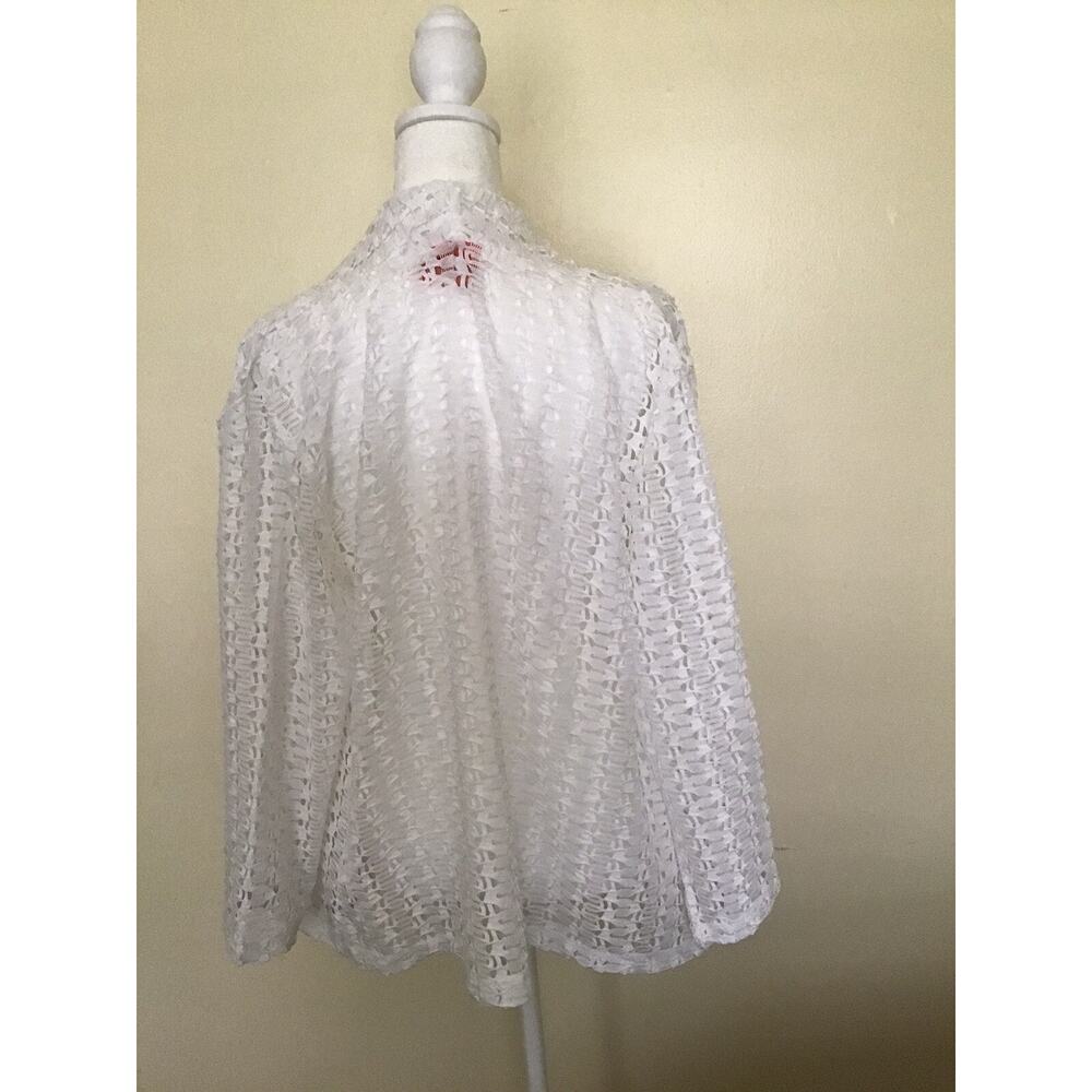 Women's White Cardigan Style Open Jacket Lacey‎ White Covering by Hearts of Palm - Picture 11 of 11